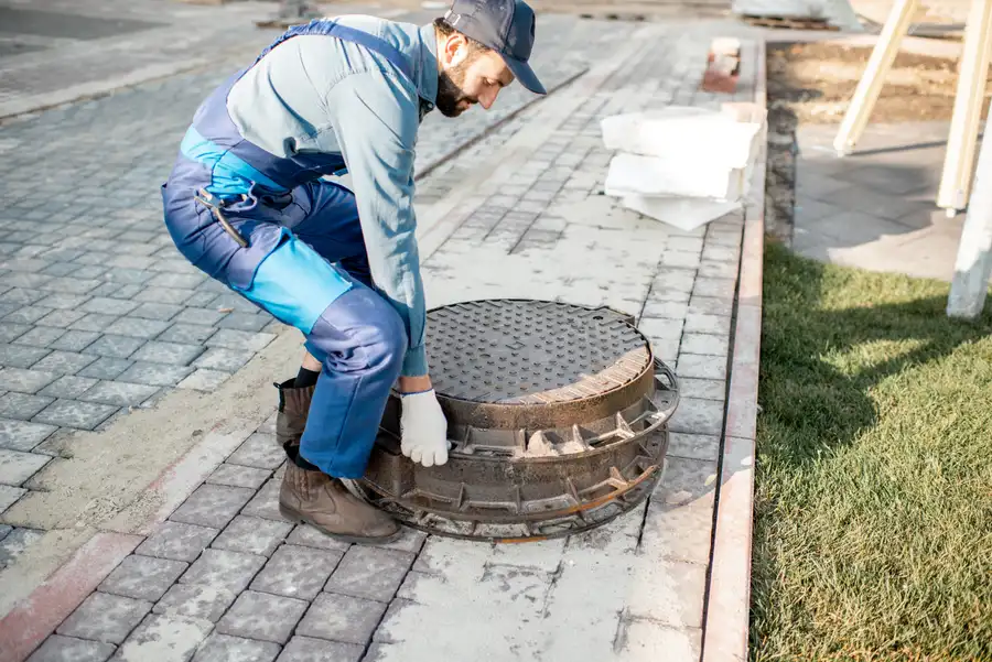 Camión de desatascos trabajando sobre una arqueta
